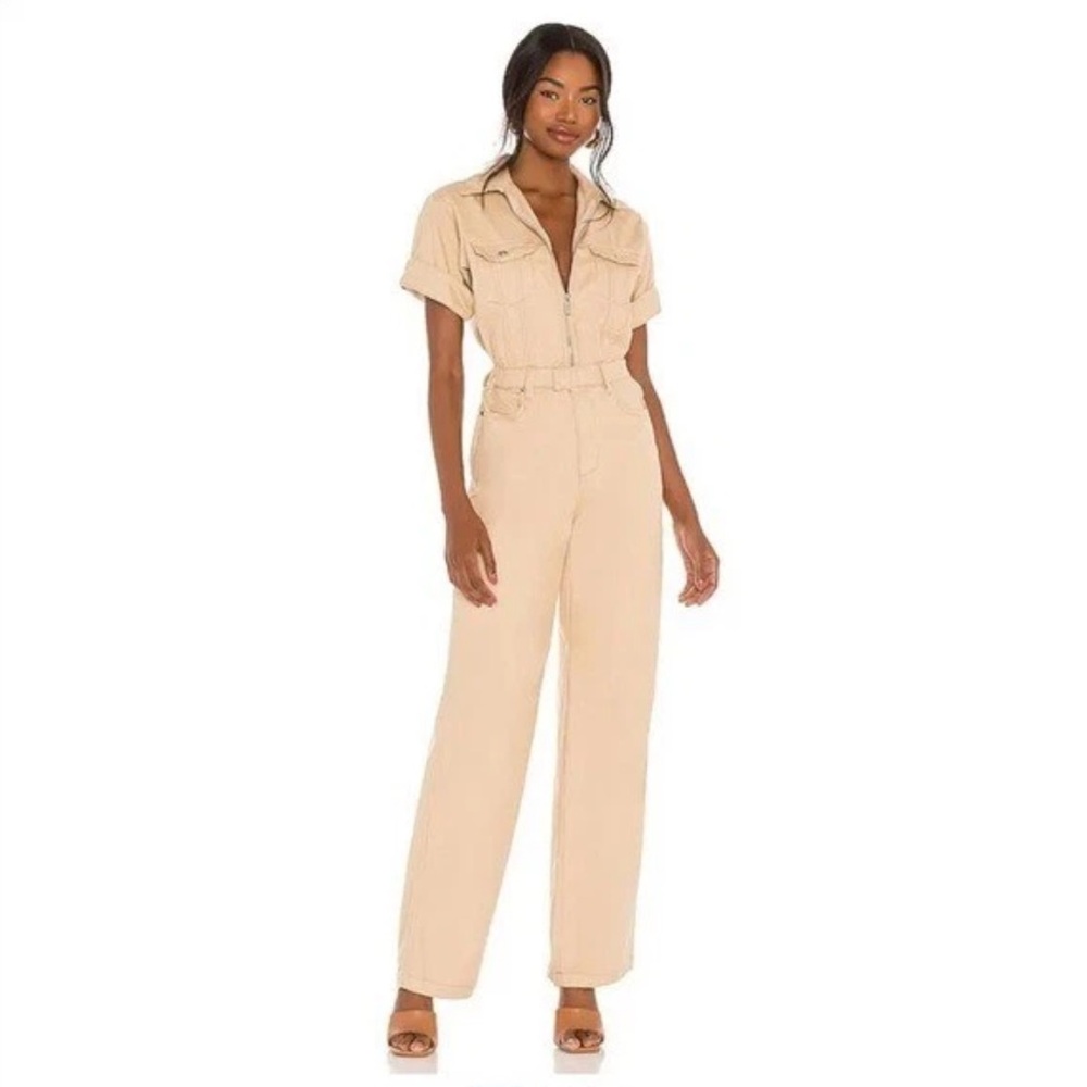 WeWoreWhat Tan Flightsuit Jumpsuit